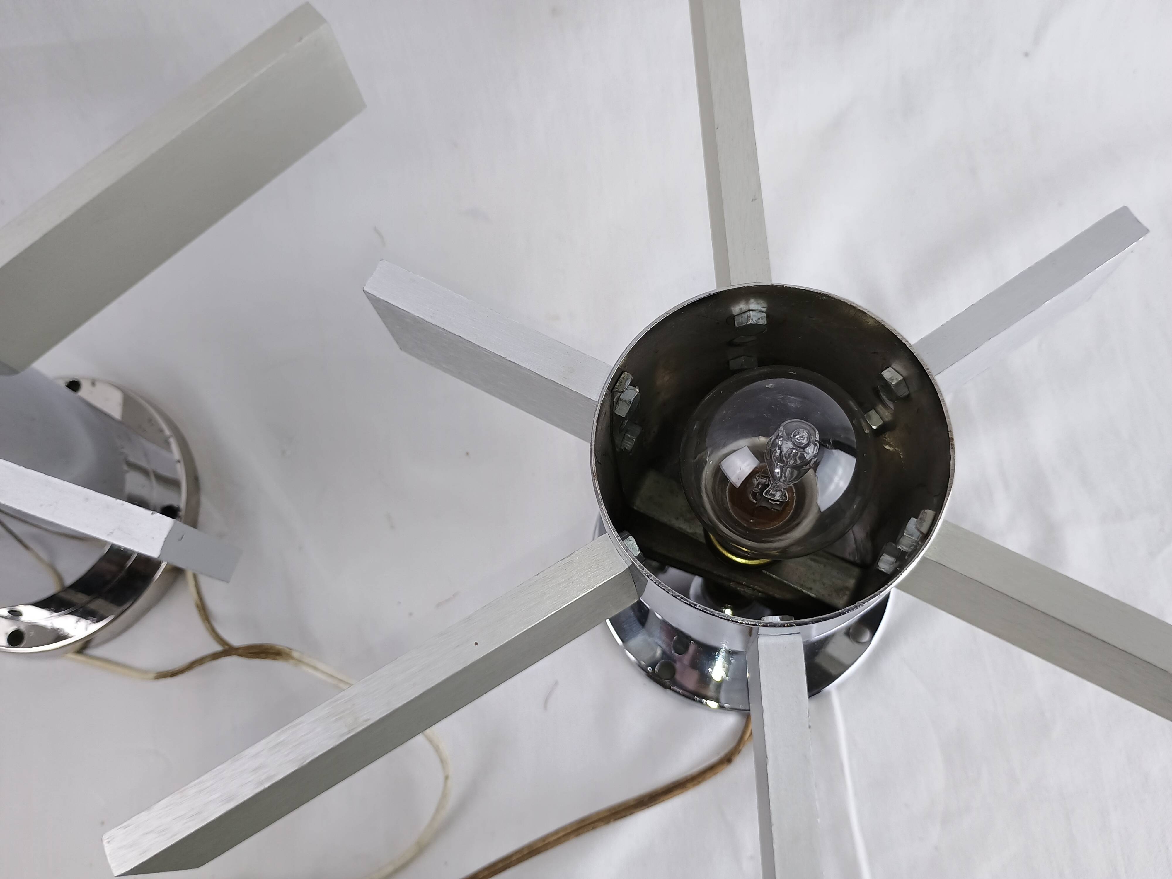 Pair of vintage Italian chrome and glass wall lights, 1960s Sciolari.