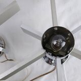 Pair of vintage Italian chrome and glass wall lights, 1960s Sciolari.