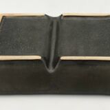Ceramic presentation dish or bowl, artistic pottery with speckled effect