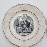 Set of 2 talking plates in Choisy-le-Roi porcelain