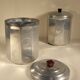 Two Art Deco aluminum pots 17 x 12 cm