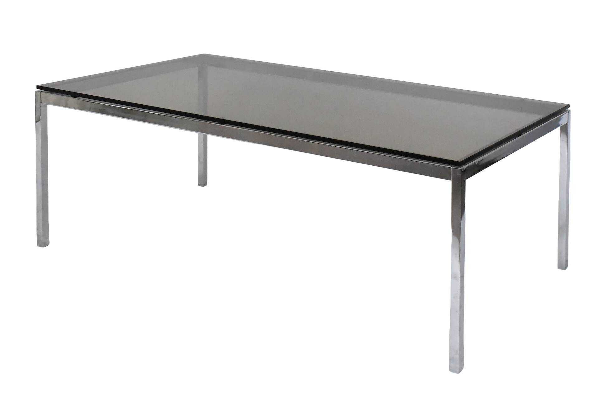 Coffee table in chrome steel and glass by Florence Knoll