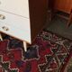 Vintage 1960s white and light wood chest of drawers, 3 drawers, Mid-Century style.