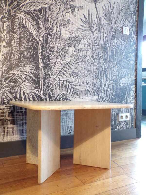 Table basse carrée en travertin 70x70cm
