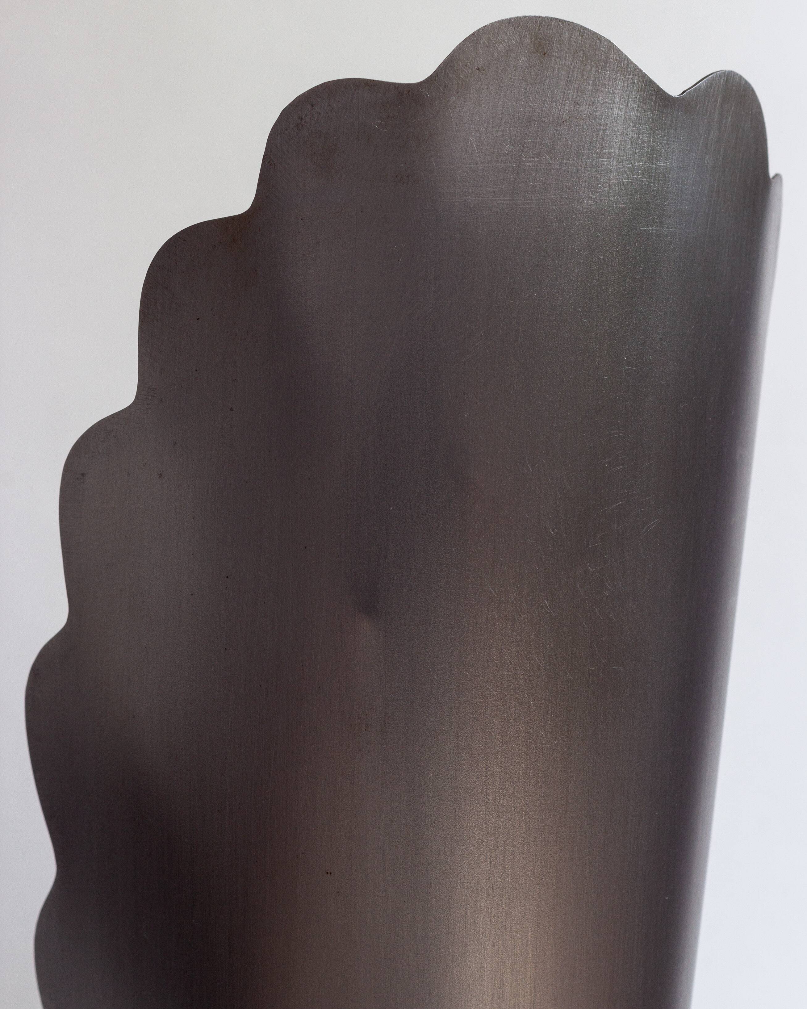 Pair of brushed steel lamps⎮60s, 70s