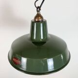 Industrial Green Enamel Factory Pendant Lamp from Multi Electrical Co,1960s