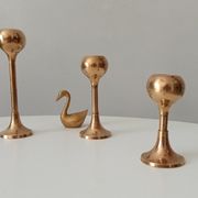 Set of 3 vintage scandinavian candle holders 50s/60s