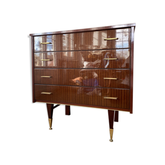 Commode vintage 4 tiroirs années 60