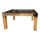 Table basse en chrome et en verre, Italie, années 1960