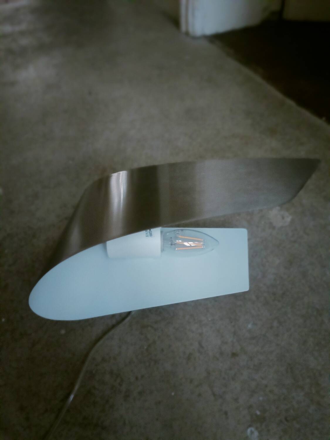 Brushed steel wall light Space Age