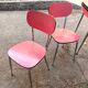 2 chaises en formica rouge années 70