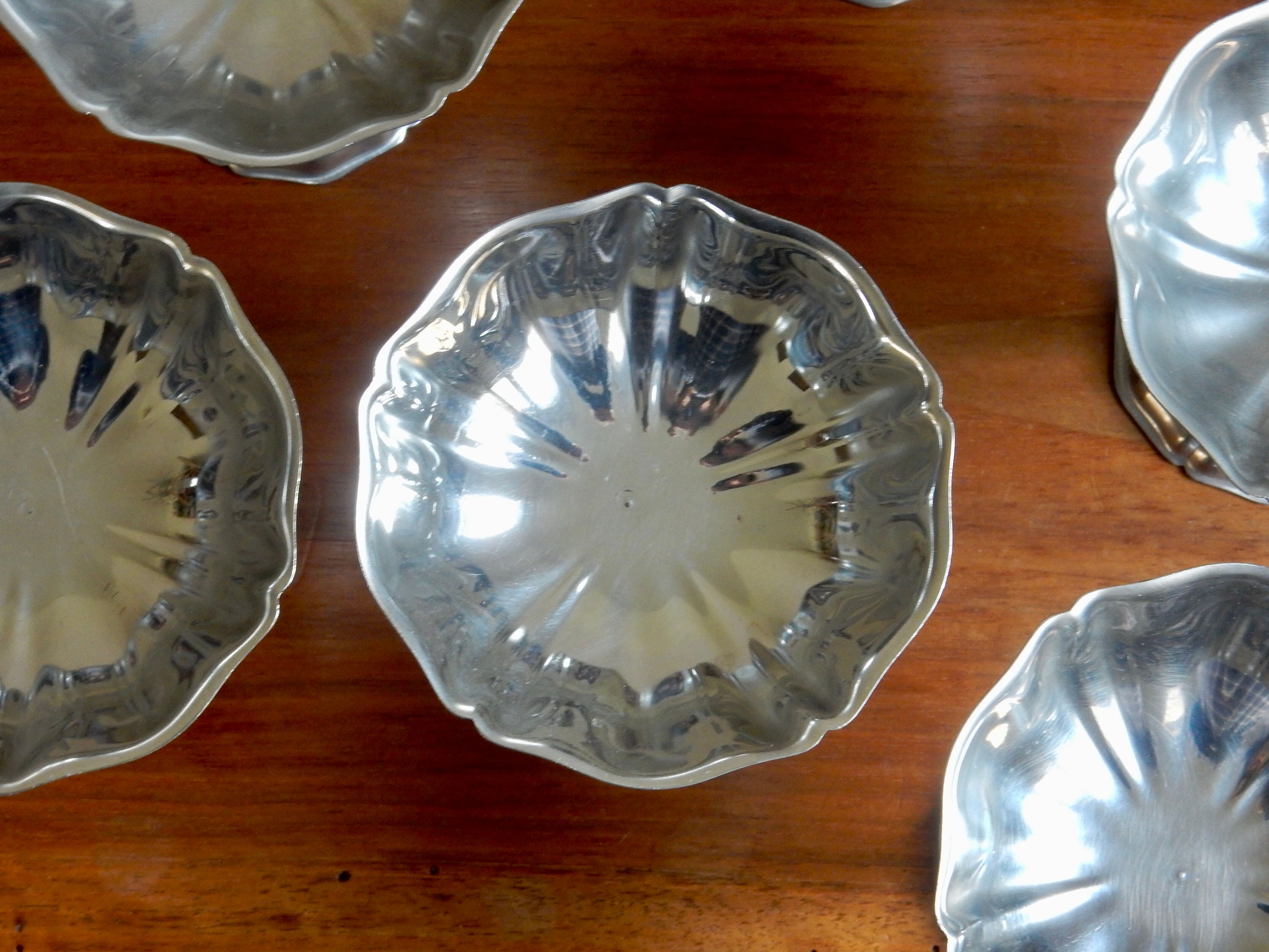 6 silver stainless steel ice cups