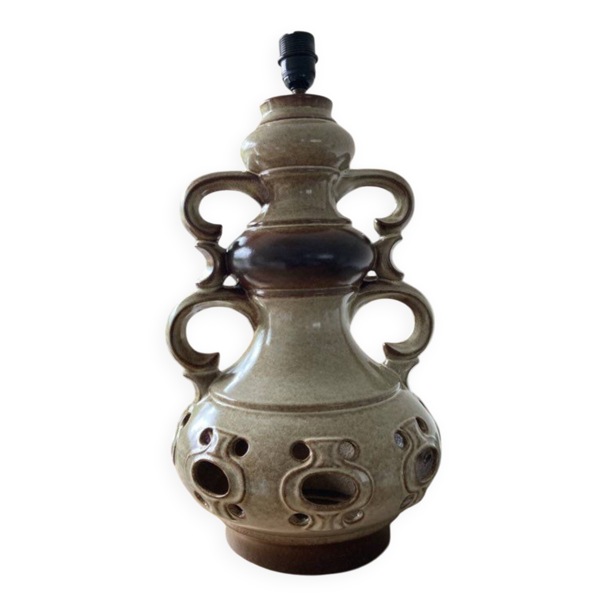 Pied de lampe vintage en céramique