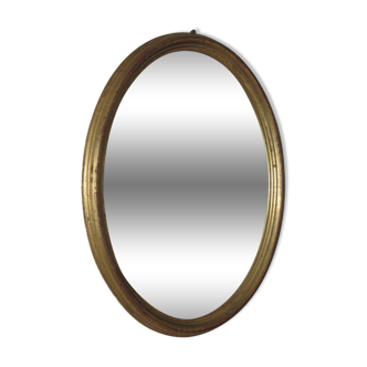 Gilded oval mirror 44x35cm