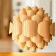 Scandinavian style orange acrylic hanging lamp by Bonita, 1970s