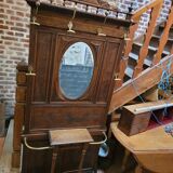 Old oak cloakroom or coat rack