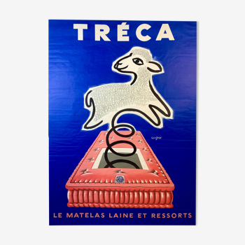 Affiche publicitaire de Raymond Savignac  pour les matelas  Tréca.