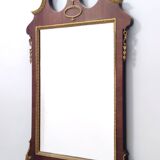 Wall Mirror with Ebonized Beech Frame and Cast Brass Details, Italy