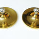 Pair of gold space-age wall lamps flush light gold sölken leuchten germany