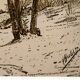 Painting signed HUBER - Watercolored Chinese ink - Snow landscape
