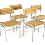 Ensemble de 4 chaises de salle à manger 'Wehl' - style japandi - wabi-sabi