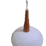 Suspension chandelier ceiling light frosted glass scandinavian France 1960 pop