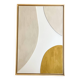 Minimalist yellow and beige linen relief painting