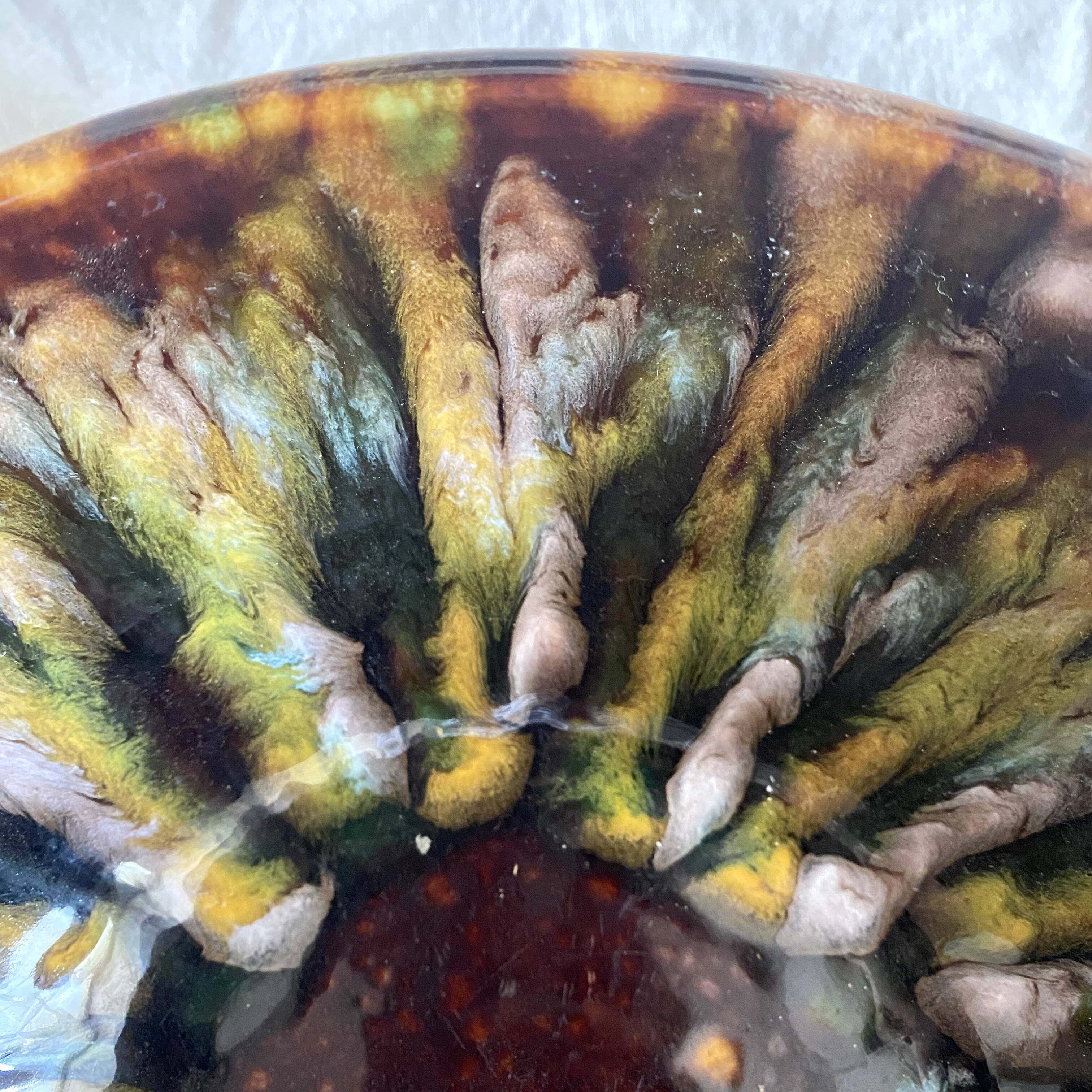 Vintage salad bowl from the Saint Jean de Bretagne earthenware factory