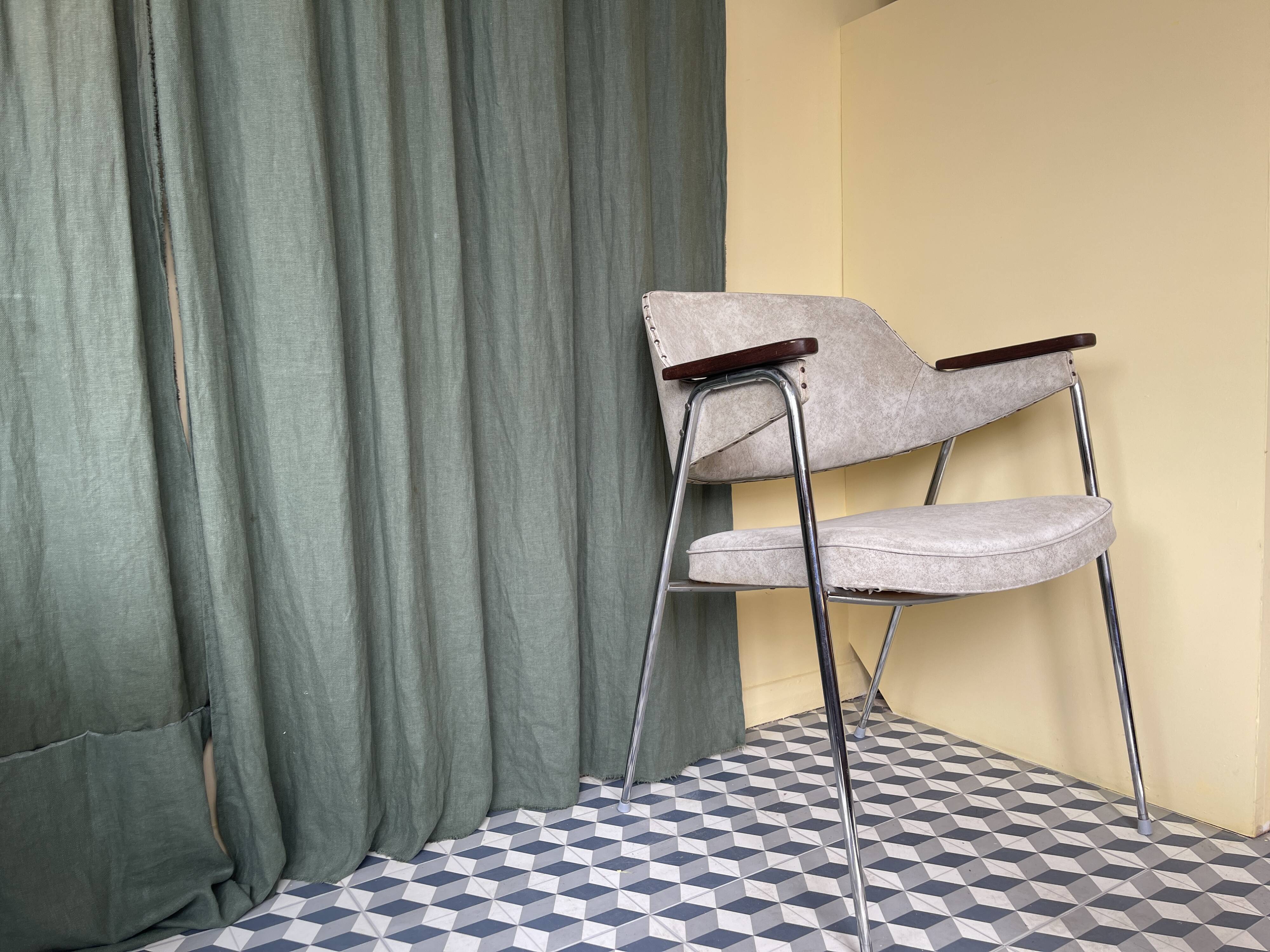 1970s Desk Chair with Teak Arms