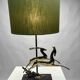 Art Deco Metal Table Lamp, France, 1940s