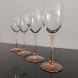4 verres à vin blanc Luminarc pied rose
