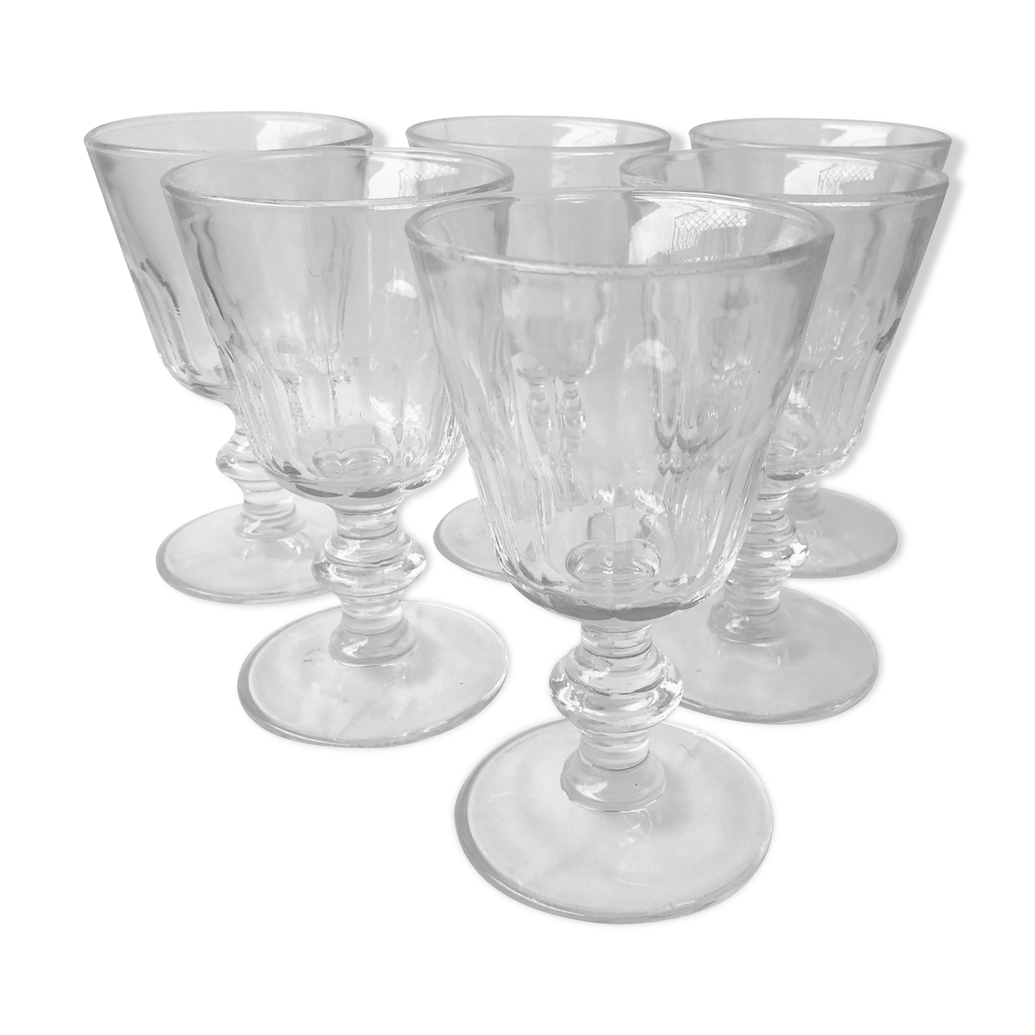 Charles X-style moulded glass walking glasses
