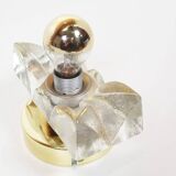 Set (2) of 1970s petite brass & glass wall lights by Sische