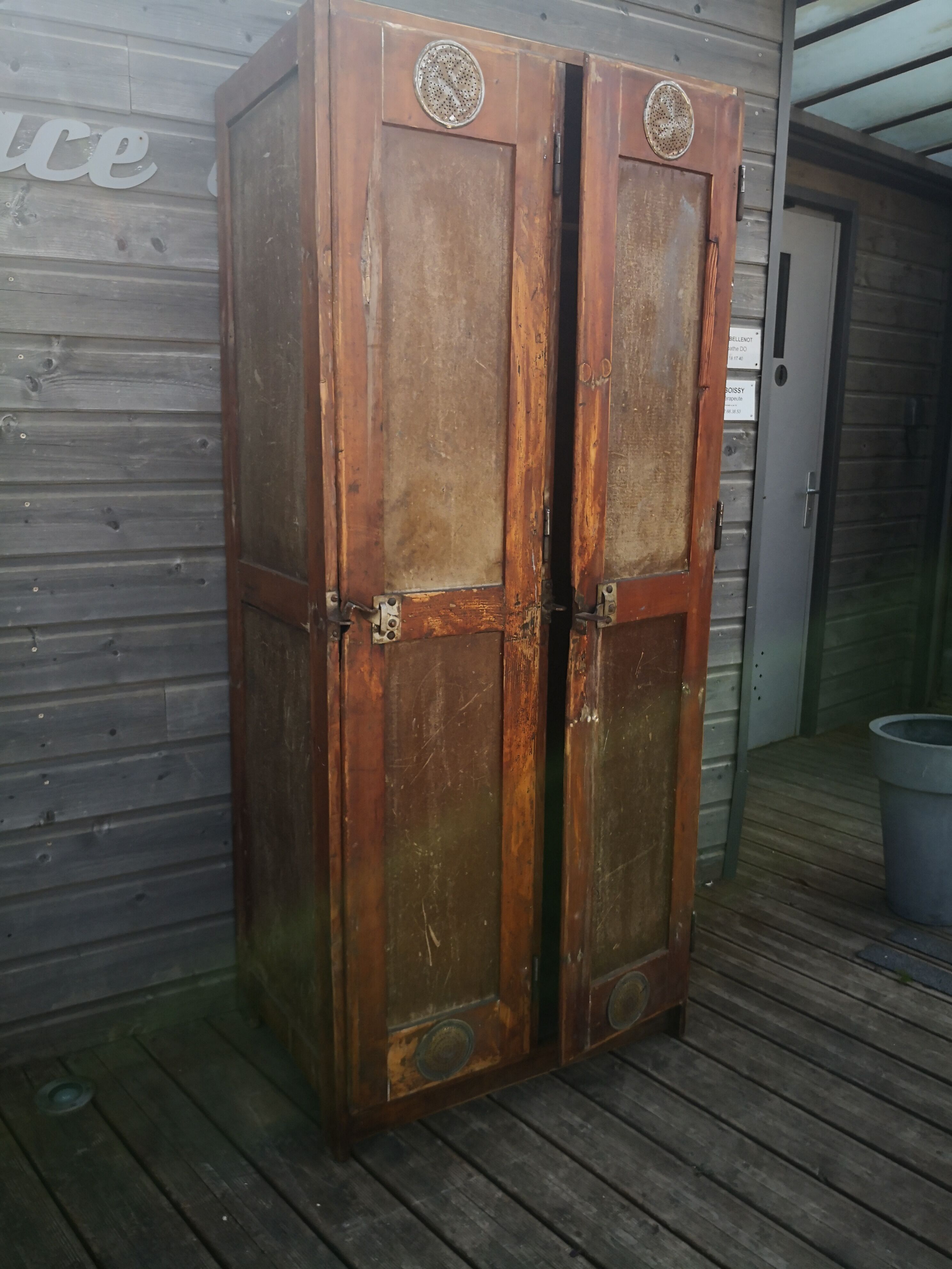 Coat rack cloakroom, Vintage wooden wardrobe