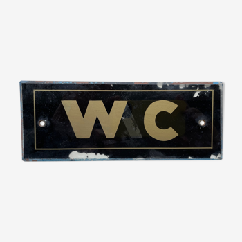 Vintage wc toilet glass sign from 1970's original man cave