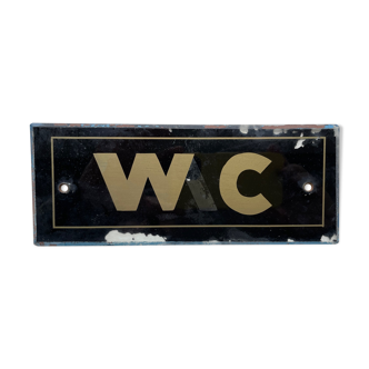 Vintage wc toilet glass sign from 1970's original man cave