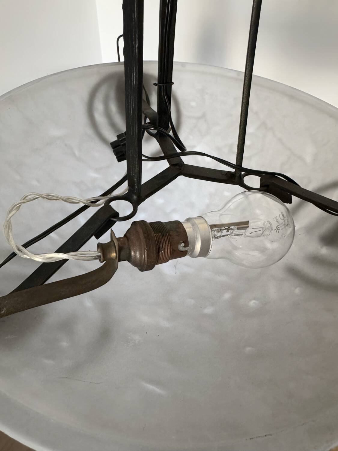 Muller Art Deco glass chandelier