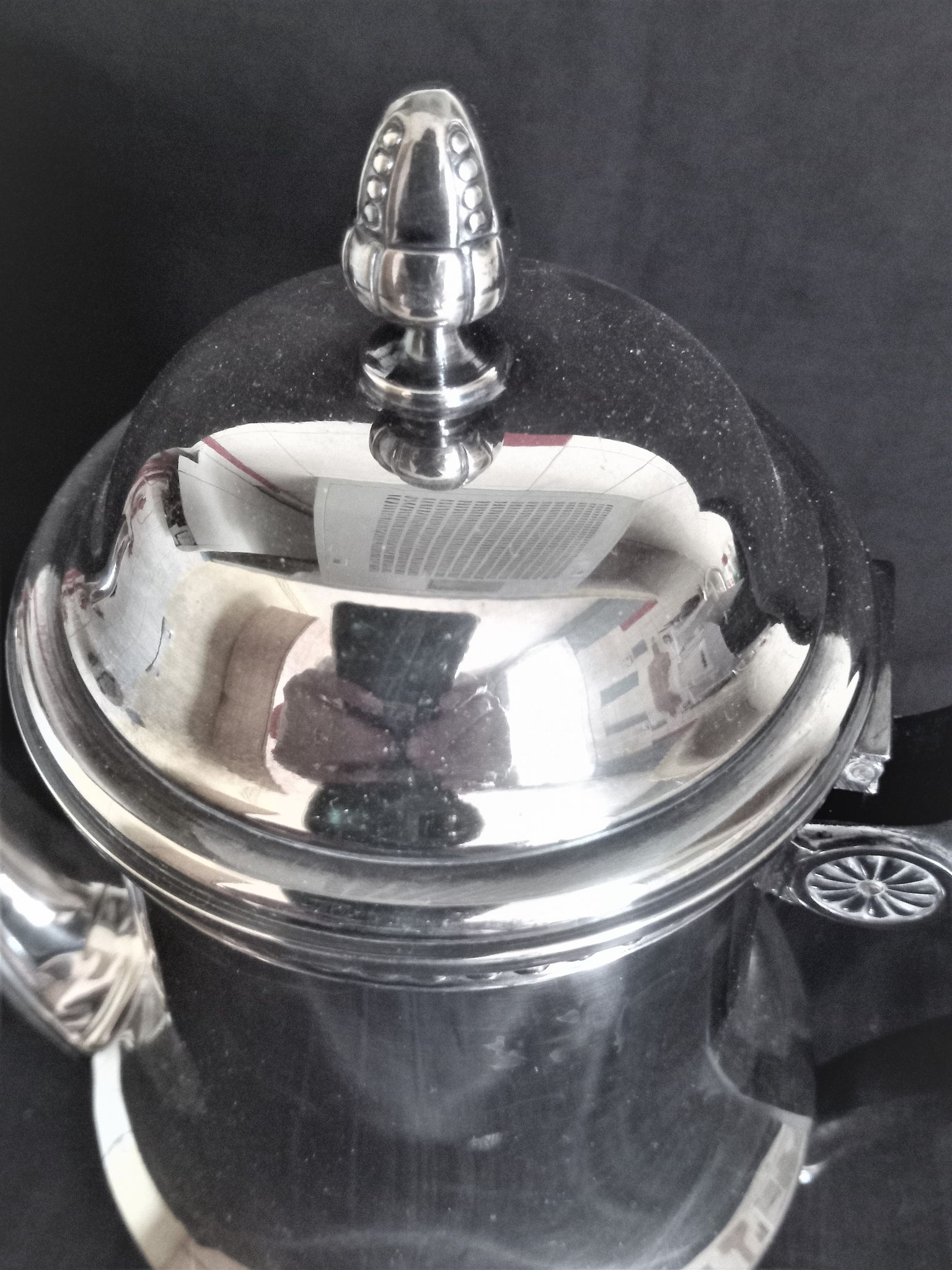 Tea and coffee set on tray, in silver metal Ercuis Goldsmith