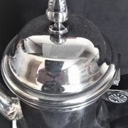 Tea and coffee set on tray, in silver metal Ercuis Goldsmith