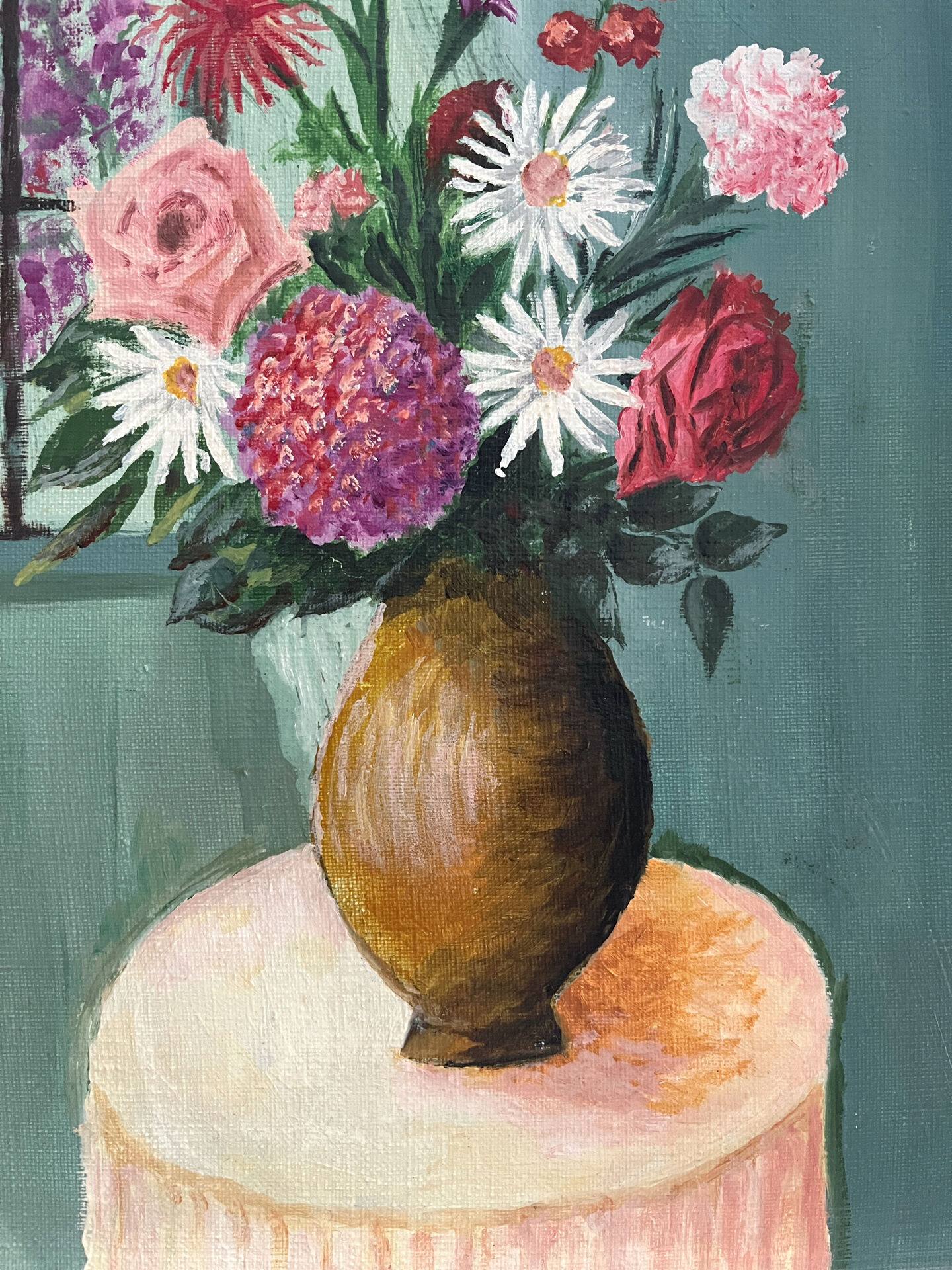 Tableau peinture sur toile bouquet de fleurs