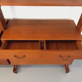 Bookcase modular double shelf vintage teak from the 60s