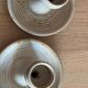 Set of 2 stoneware candlesticks from the marsh.
