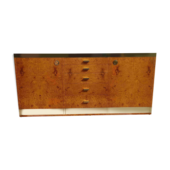 Sideboard in elm and brass burr Willy Rizzo