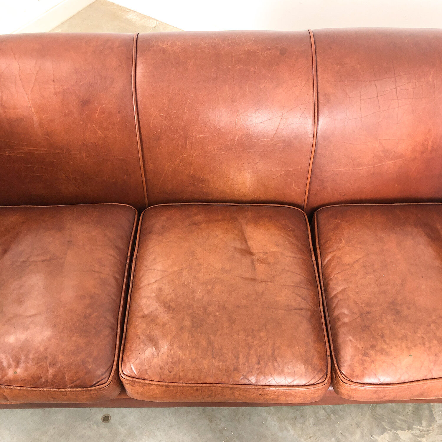 Vintage leather 3 seater sofa