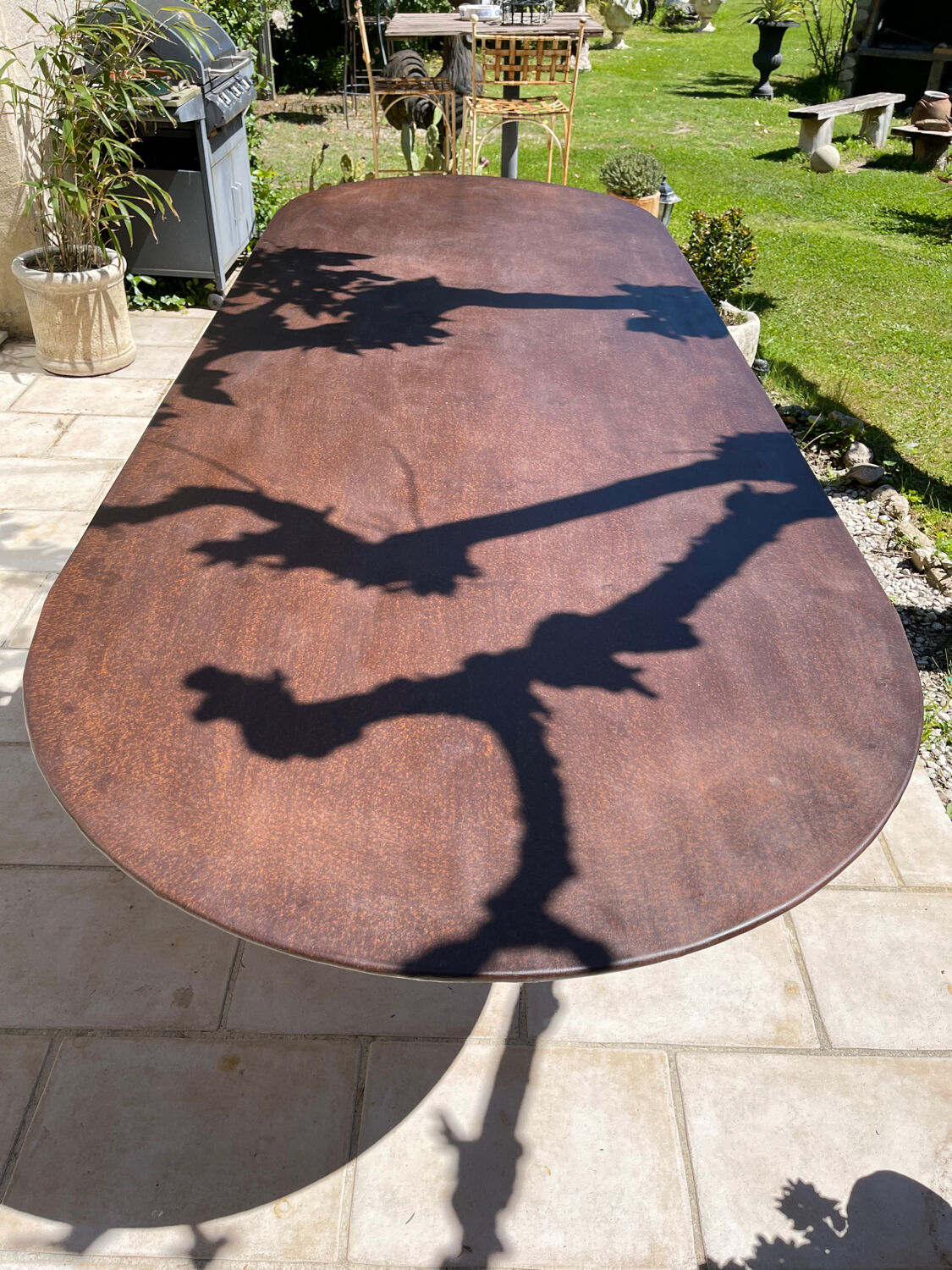 Handcrafted wrought iron garden table