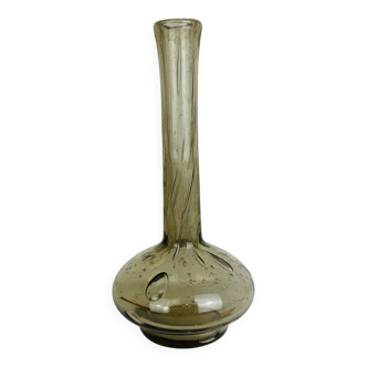 Smoked bubble glass soliflore vase