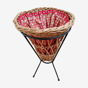 Wicker basket and wrought iron