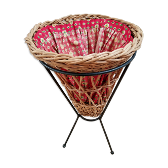 Wicker basket and wrought iron