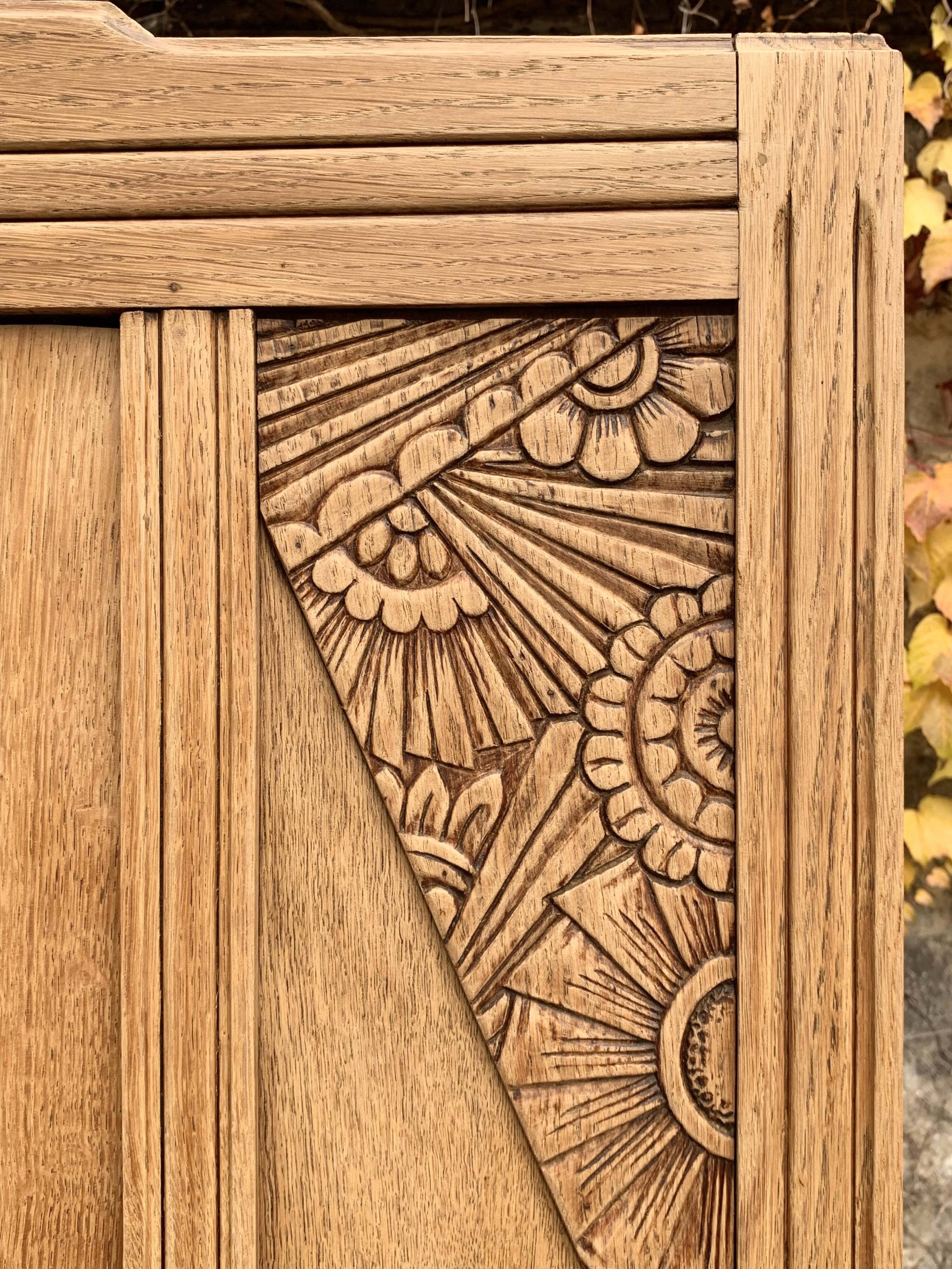 Parisian art deco cabinet in raw wood 1930