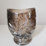 Petit vase en cristal argenté